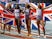 Great Britain women 4 x 400m team celebrate bronze at World Athletics Indoor Championship on March 3, 2024.