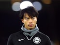 Brighton & Hove Albion's Kaoru Mitoma during the warm up before the match on December 21, 2023