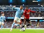 Manchester City's Kyle Walker in action with Manchester United's Marcus Rashford on March 3, 2024