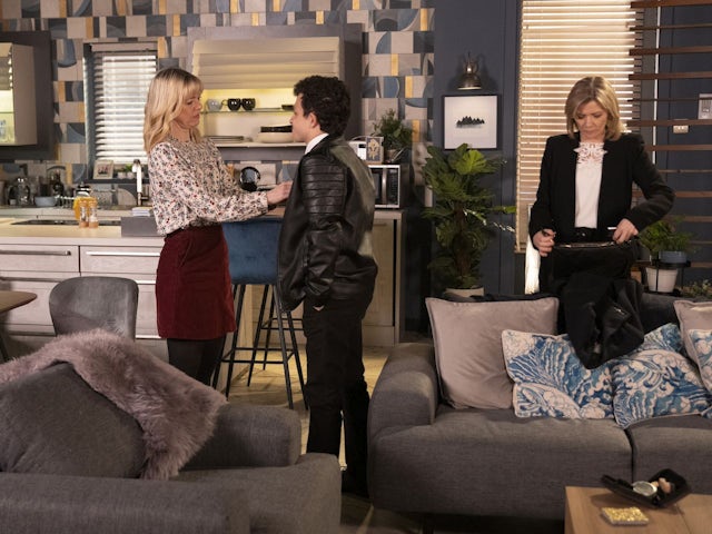 Toyah, Simon and Leanne on Coronation Street on March 13, 2024