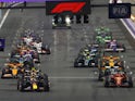General view of Formula 1 drivers at the start of the Saudi Arabian Grand Prix on March 9, 2024