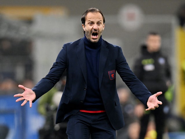 Genoa coach Alberto Gilardino on March 4, 2024