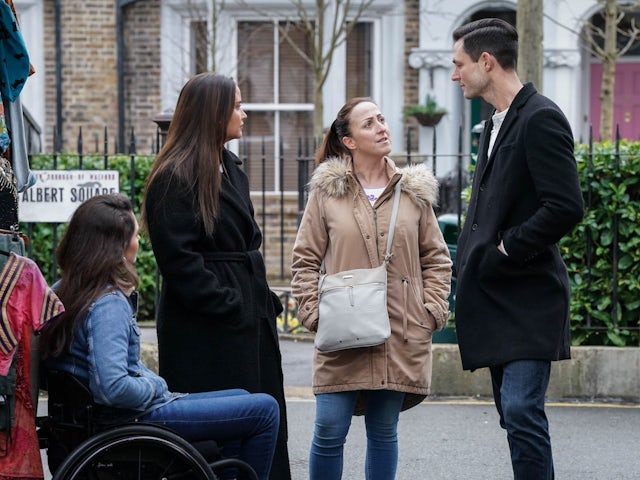 Penny, Lauren, Sonia and Zack on EastEnders on March 6, 2024