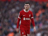 Andrew Robertson in action for Liverpool in February 2024.