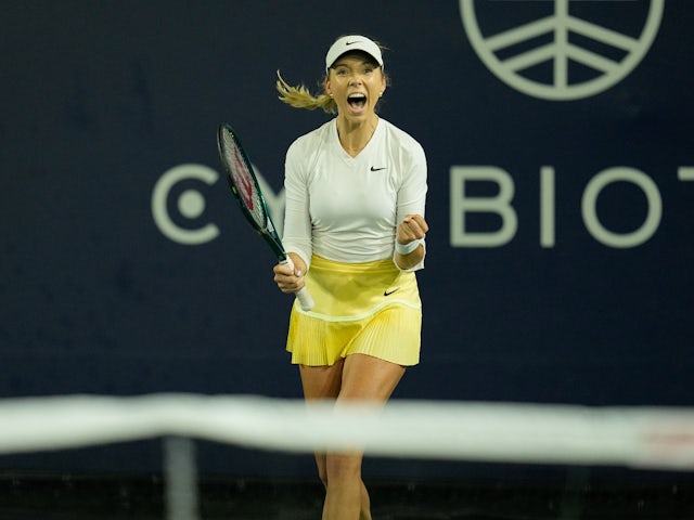 Katie Boulter reacts at the San Diego Open on March 3, 2024
