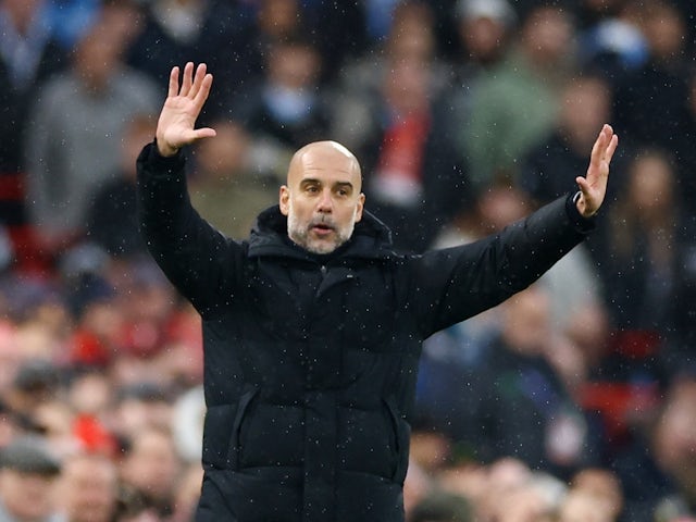 Manchester City manager Pep Guardiola reacts on March 10, 2024