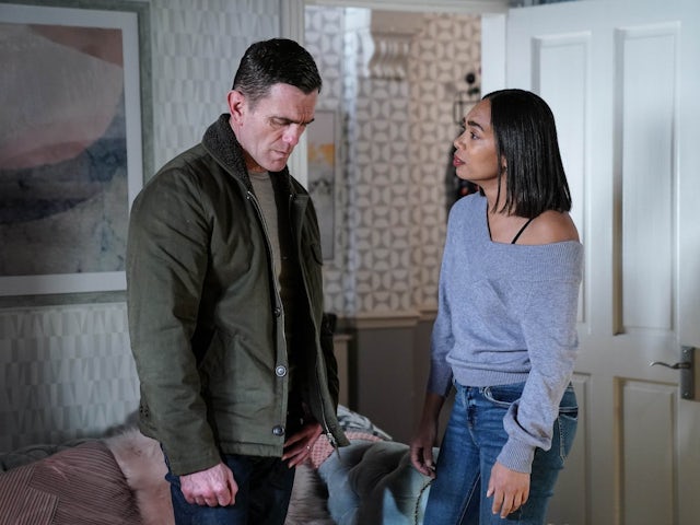 Jack and Chelsea on EastEnders on March 12, 2024