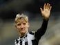 Newcastle United's Anthony Gordon acknowledges fans after the match on March 2, 2024