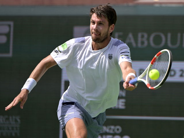 Cameron Norrie in action at the Indian Wells Masters on March 11, 2024