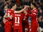 Liverpool's Darwin Nunez celebrates scoring their first goal on March 14, 2024
