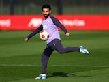 Mohamed Salah pictured in Liverpool training in March 2024