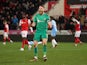 Rotherham United's Viktor Johansson celebrates after the match on February 21, 2023