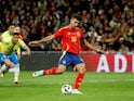 Spain's Rodri scores their first goal from the penalty spot on March 26, 2024