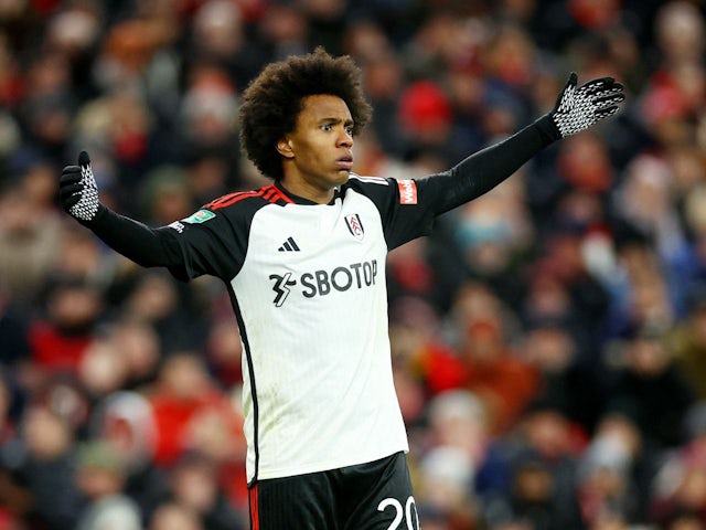 Fulham's Willian reacts on January 20, 2024