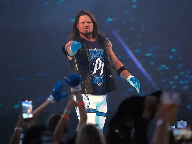 AJ Styles enters the arena during WrestleMania at AT&T Stadium.on April 3, 2022