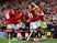 Manchester United's Kobbie Mainoo celebrates scoring their second goal with teammates on April 7, 2024