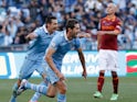 Lazio's Senad Lulic celebrates after scoring against Roma in the Coppa Italia final on May 26, 2013