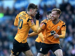 Jack Lankester celebrates scoring for Cambridge United at the FA Cup in January