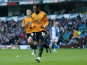 Sullay Kaikai celebrates scoring for Cambridge United in an FA Cup match in January, 2024