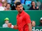 Novak Djokovic reacts at the Monte-Carlo Masters on April 9, 2024