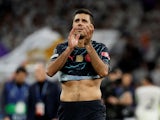 Manchester City's Rodri applauds fans after the match on April 9, 2024