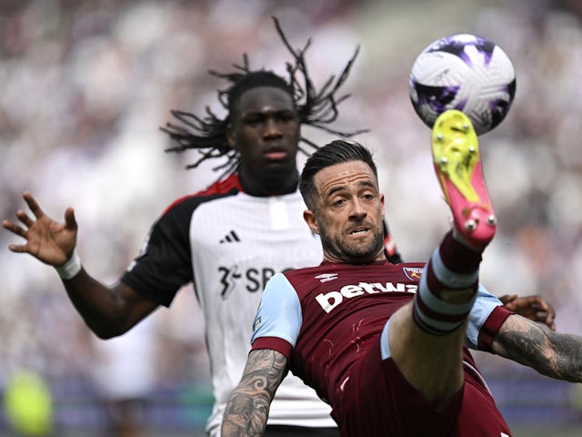 West Ham United's Danny Ings in action against Fulham on April 14, 2024