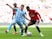 Manchester United's Marcus Rashford in action with Coventry City's Josh Eccles on April 21, 2024