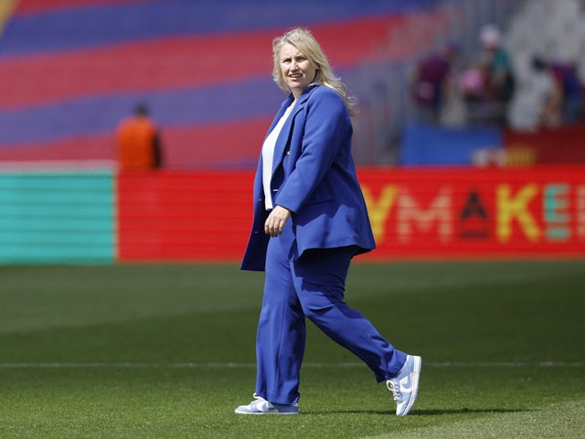 Chelsea Women manager Emma Hayes after the match on April 20, 2024