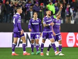 Fiorentina's Cristiano Biraghi celebrates scoring their second goal on April 18, 2024