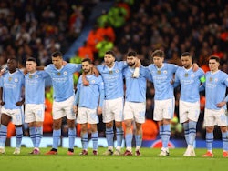 Manchester City players during the penalty shootout on April 17, 2024