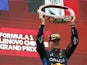 Red Bull's Max Verstappen celebrates winning Chinese Grand Prix on April 21, 2024.