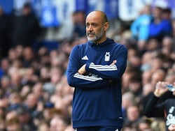 Nottingham Forest head coach Nuno Espirito Santo during Everton game on April 21, 2024.