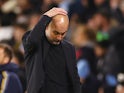 Manchester City manager Pep Guardiola reacts on April 17, 2024