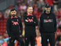 Elite development coach Vitor Matos, Assistant manager Pepijn Lijnders and Liverpool manager Juergen Klopp in August 2022