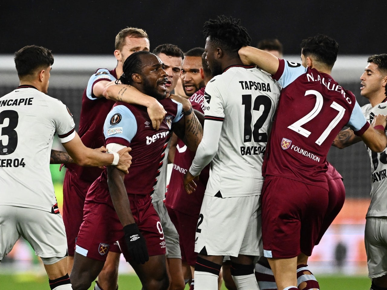 West Ham United And Bayer Leverkusen Players Clash On April 18 2024 Sports Mole 