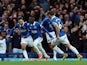Everton's Idrissa Gueye celebrates scoring their first goal on April 27, 2024