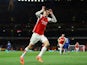 Arsenal's Kai Havertz celebrates scoring their third goal on April 23, 2024