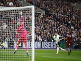 Liverpool's Luis Diaz misses a chance to score on April 26, 2024