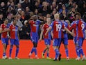Crystal Palace's Jean-Philippe Mateta celebrates scoring against Newcastle United on April 24, 2024