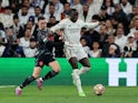 Real Madrid's Ferland Mendy in action with Manchester City's Phil Foden on April 9, 2024