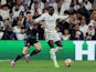 Real Madrid's Ferland Mendy in action with Manchester City's Phil Foden on April 9, 2024