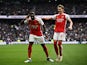 Arsenal's Bukayo Saka celebrates scoring their second goal on April 28, 2024