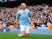 Manchester City's Erling Haaland celebrates scoring their second goal on May 4, 2024
