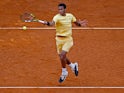 Felix Auger-Aliassime in action at the Madrid Open on May 3, 2024
