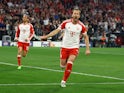 Bayern Munich's Harry Kane celebrates scoring their second goal on April 30, 2024