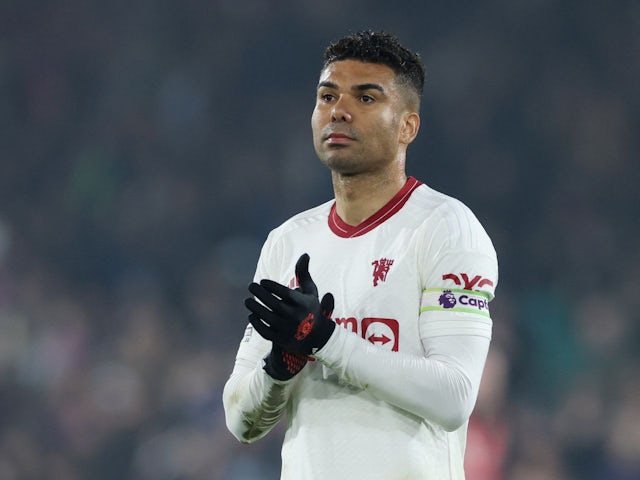 Manchester United's Casemiro looks dejected after the match on May 6, 2024