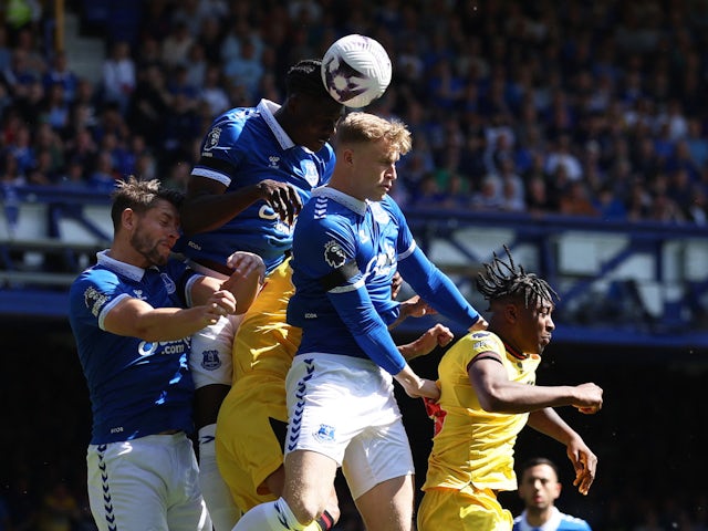 Everton's Amadou Onana in action against Sheffield United on May 11, 2024
