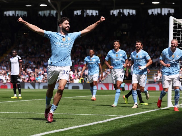 Gvardiol nets brace as Man City ease past Fulham to move into top spot