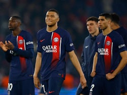 Paris Saint-Germain's Kylian Mbappe looks dejected after the match on May 7, 2024