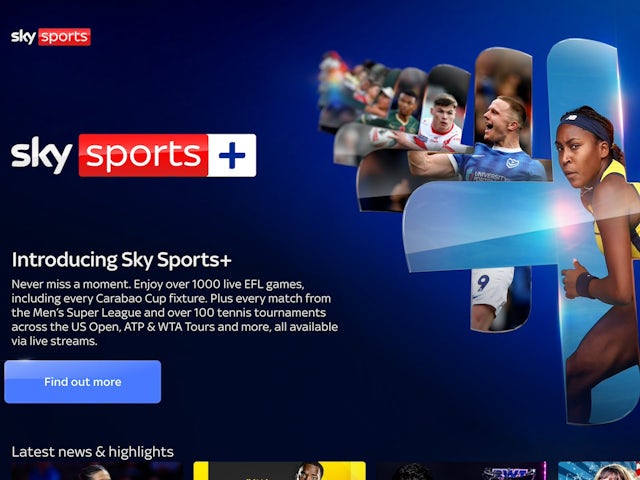 Sky Sports+ UI